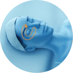 EMface facial toning London - 3D head diagram showing the area around the eyes 3D head diagram showing the area around the eyes for EMface facial toning in London